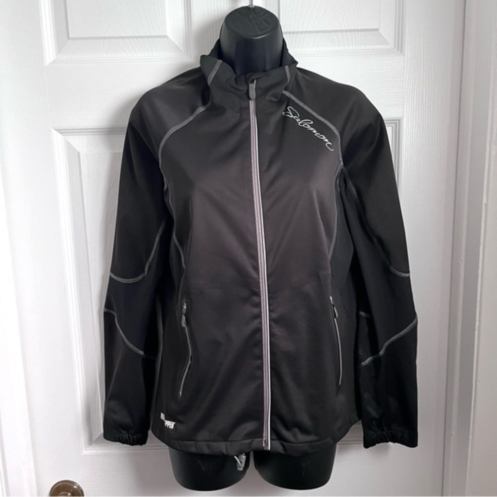 3/25$💥 Salomon Light Jacket Windstopper gray Women Medium athletic activewear